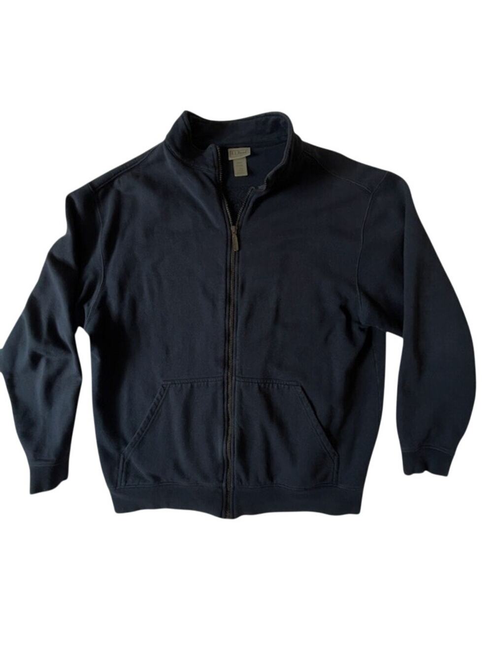 L.L.Bean Full Zip Sweatshirt Jacket Men’s XL Reg Navy Blue Cotton Blend